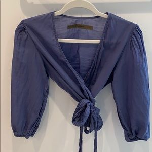 Enza Costa Cotton voile wrap top